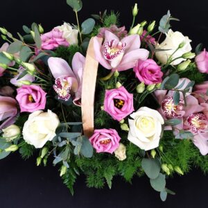 Basket Funeral Pink Flower