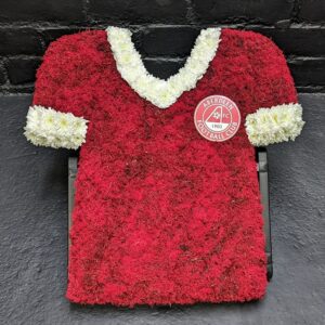 Aberdeen Football Shirt floral tribute in red and white