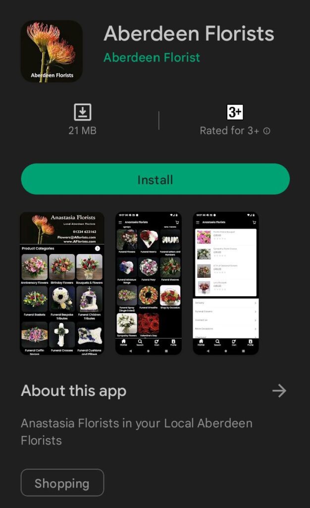 Android App Anastasia Florists