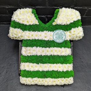Celtic Football Shirt floral tribute in green and white