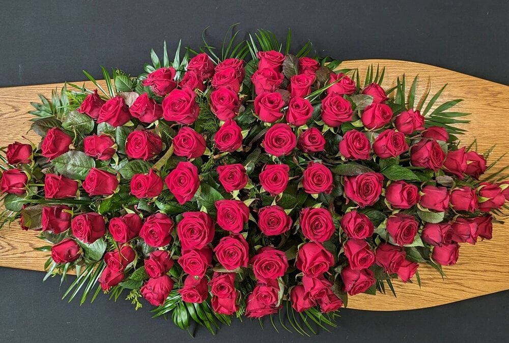 Funeral Rose Coffin Spray