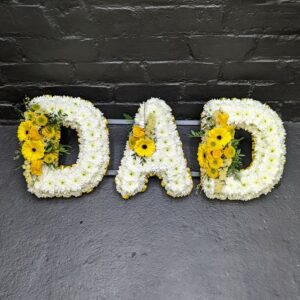 Funeral DAD floral letters tribute