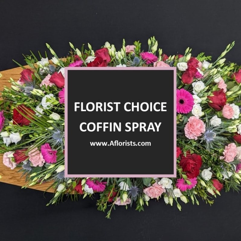 Funeral Coffin Spray Florists Choice Funeral Coffin Spray with seasonal blooms