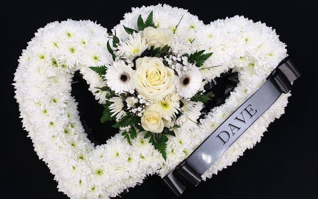 Funeral Flower Heart 14 (Double Open Heart)