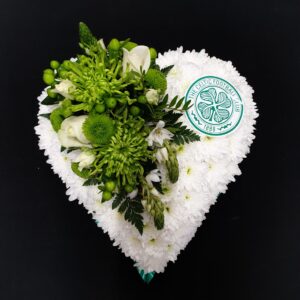 Celtic Football Club themed funeral flower heart tribute