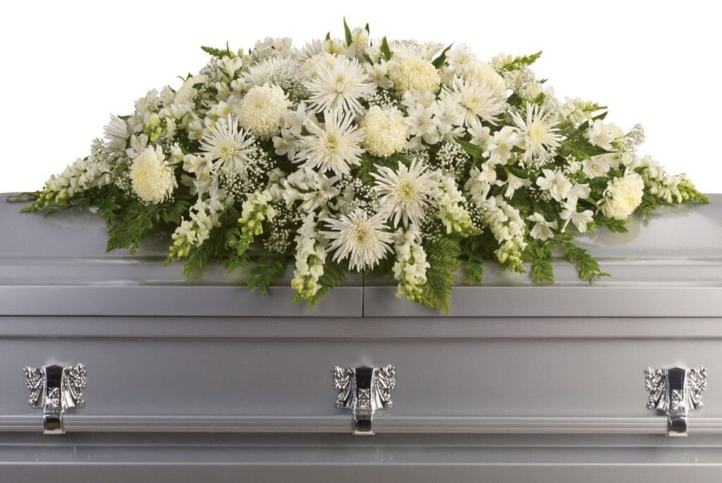 White Flower Casket Spray