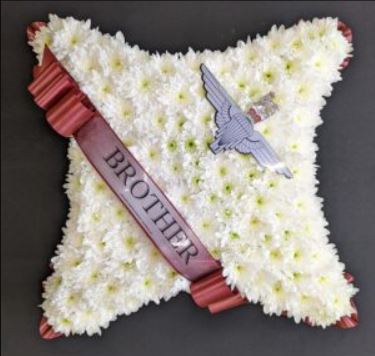 White Flower with Red Design