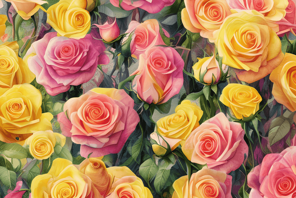 Yellow Coral And Pink Roses 62901186 1