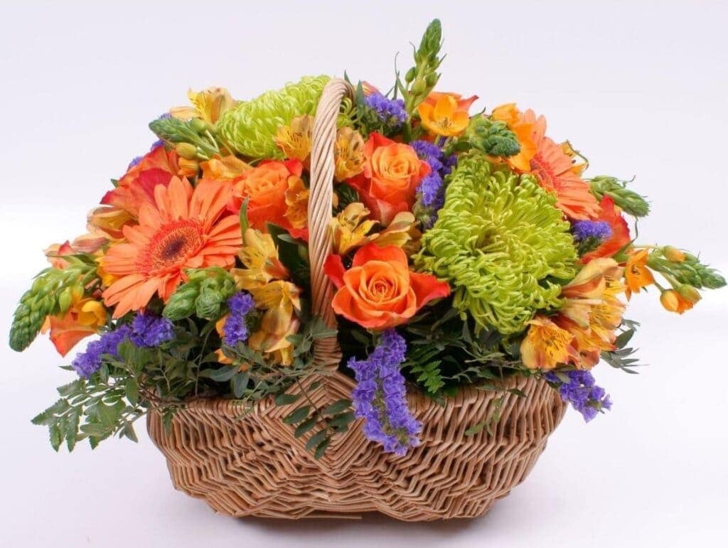 Flowers in a Basket for Family in Aberdeen
